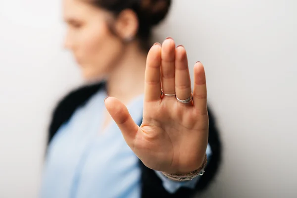 depositphotos 113943720 stock photo girl showing stop gesture - Effective Stress Relief Tips for Women That Really Work.