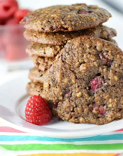 raspberry almond healthy breakfast cookies - Nourishing Recipes for Biscuits and Cookies